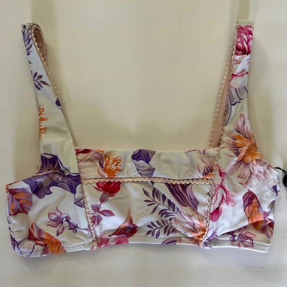 Nanette Lepore Cassia Square Neck High Waisted Bikini Set White Floral - Picture 5 of 8